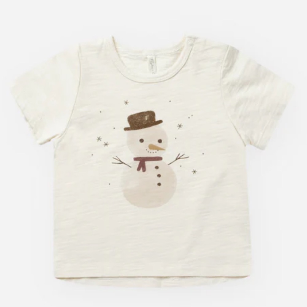 Rylee + Cru Kids Cream Snowman Graphic Tee - Unbranded